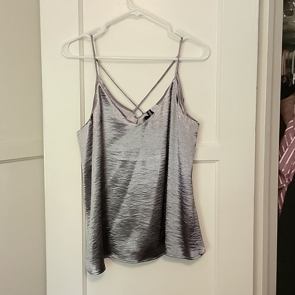 H & M silver top